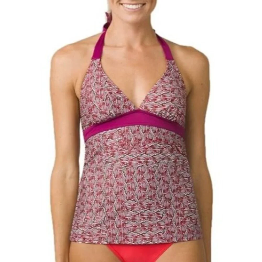 prAna Lahari Tankini Top Women Size XS Swimwear Classic Halter Adjustable